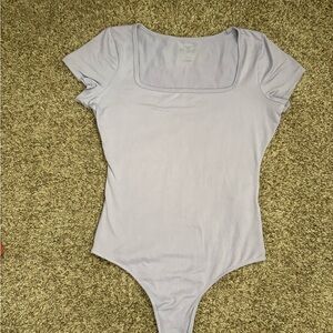 Hollister Womens Seamless Soft Lavender Square Neck Short Sleeve Bodysuit